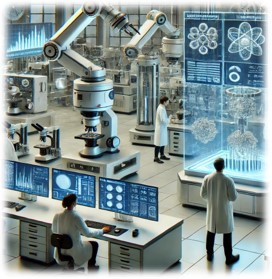 A picture showing advanced manufacturing components in a laboratory.