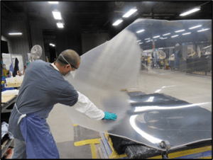 Picture of Robotic sanding with intrastage inspection.