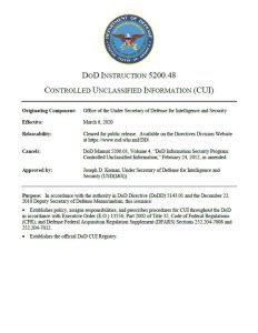 First page of DoD Instruction 5200.48