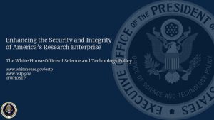 OSTP Brief Research Enterprise Integrity and Security Jul2020